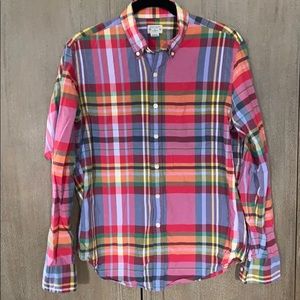 Men’s JCrew Summer Plaid Casual Button Down Shirt